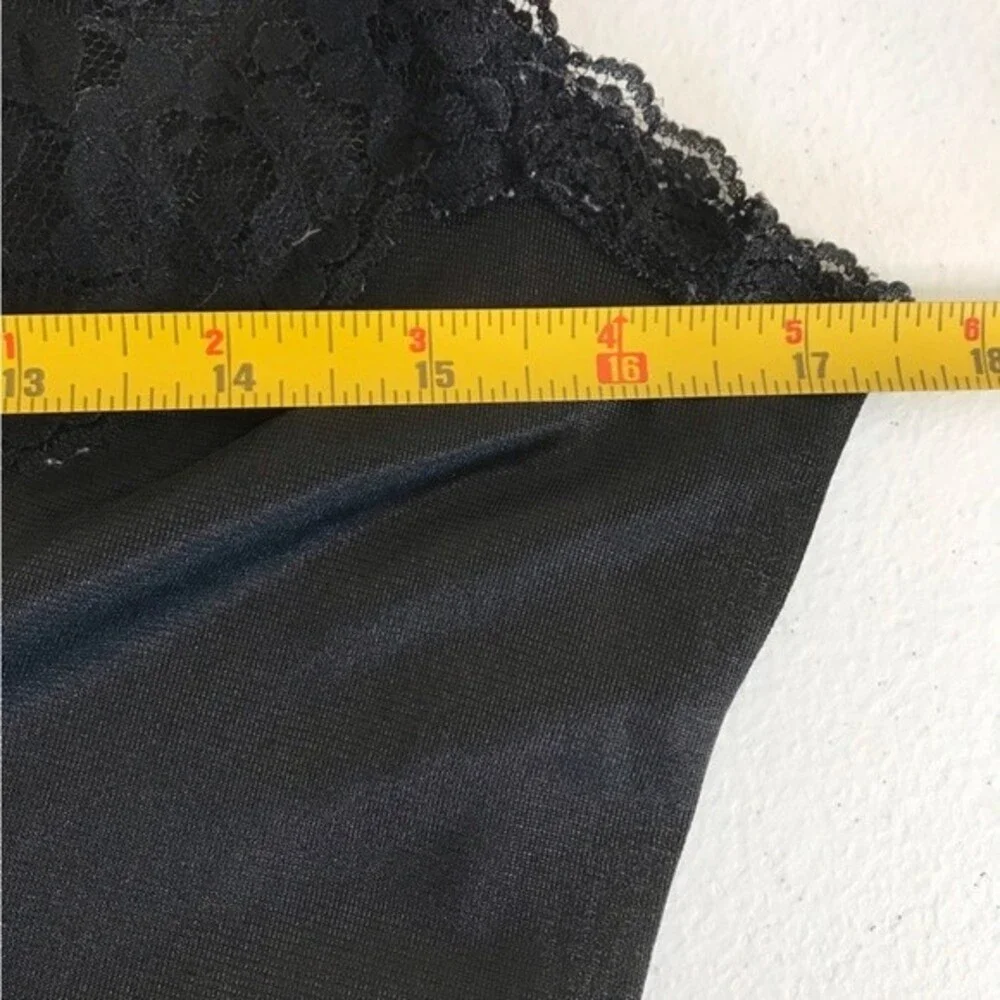 Vintage Cachet Lace Beaded Nightgown Slip Sexy Dress Black Women's Size Large - Picture 8 of 16